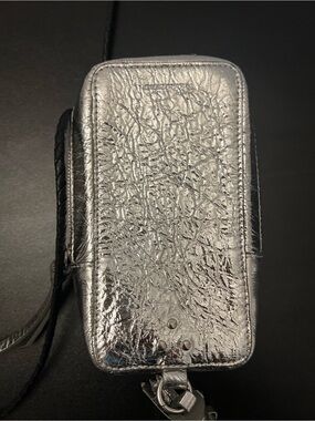 Jerome Dreyfus NASA Crinkle Metallic Silver Crossbody Bag